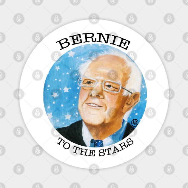 Bernie To The Stars -black design Magnet by Polkadotdreamer